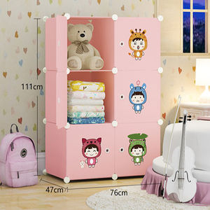Armario de plástico popular para niños y bebés, armario de tela de dibujos animados, armario para niños - Product Image 3