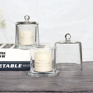 Wholesale Customized Clear Empty Luxury Glass Candle Jars and Containers with Lid