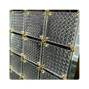 Pantalla de acero inoxidable Partición de ladrillo de cristal personalizada de gama alta para vestíbulo de hotel <span class=keywords><strong>Villa</strong></span> Permeable a la luz sin perspectiva - Product Image 4