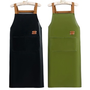 Tablier en cuir PU, imperméable et résistant à l'huile, adapté à la cuisine et à la maison, ceinture longue pour homme, tenue de travail, restauration - Product Image 5