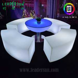 Bangku Sofa plastik LED penuh warna, kursi Sofa pesta bulat Model terbaru murah - Product Image 2
