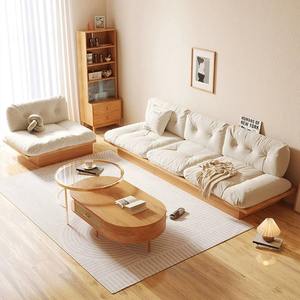 Paquet de siège nuage en tissu de bûche japonaise canapé petit salon sol de rangement tatami en bois massif nordique personnalisé - Product Image 4