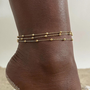 G2213 venta al por mayor <span class=keywords><strong>Tobilleras</strong></span> de acero inoxidable IP chapado en oro encanto de acero inoxidable mariposa mujeres joyería de moda <span class=keywords><strong>tobilleras</strong></span> - Product Image 1