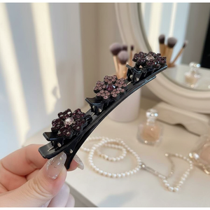 Vendita calda di tendenza alla moda mollette per capelli con perla di cristallo fiore Design per donne ragazze 5cm accessori per la decorazione dei capelli - Product Image 3