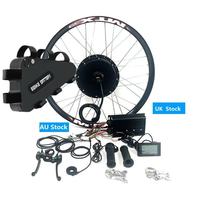 Kit de conversion et de mise à niveau pour vélo électrique : Moteur de moyeu sans balais 72V 2000W pour roue arrière, kit de câblage standard et batterie lithium 30Ah