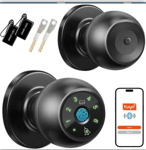 Tuya Wi-Fi アルミ製 スマートドアロック 指紋認証 球体ノブ 遠隔操作対応 - Product Image 6