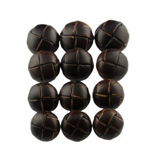 Thời trang Shank nâu da thật nút áo - Product Image 5