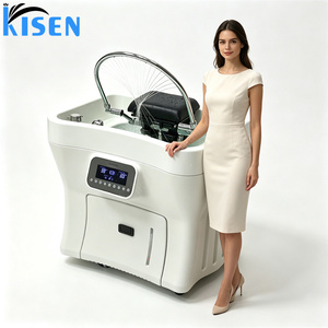 Kisen Professional Hair Wash Sink Shampoo Basin Movable Head Spa Bowl Adjustable with tank Heater Handle for Beauty Salon Use - Product Image 6