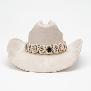 Sombrero de Vaquero Bohemio Vintage de Ala Ancha para Hombre y Mujer, con Banda Tejida a Mano, para Fiestas, Festivales, Uso Diario Informal - Product Image 2