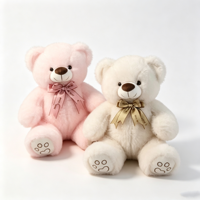 En gros, Housse de peluche vide pour ours en peluche de 45 cm, sans rembourrage, rose beige, avec nœud papillon