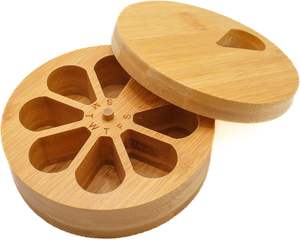 Оптовая продажа, органайзер для лекарств из бамбука, деревянный ежедневный Еженедельный органайзер для таблеток и держатель для таблеток, коробка для таблеток с витаминами - Product Image 6