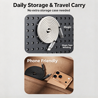 Kabel Pengisian Daya Magnetik Tipe C Kepang Pipih 240W Daya Tinggi PD Pengisian Cepat untuk Smartphone, Power Bank, Tablet