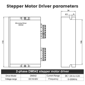 4 Axis Hybrid Open Loop Motor Kit With 1.2 N.m 23 and DM542 Driver Power Supply 4 Axis 23 Motor 4 Axis Open Loop - Product Image 2