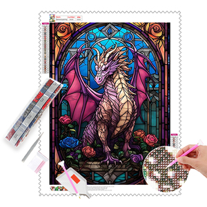 Vendite dirette della fabbrica 5d pittura diamante <span class=keywords><strong>viola</strong></span> dinosauro pittura diamante personalizzata Set decorazione per la casa regalo - Product Image 1