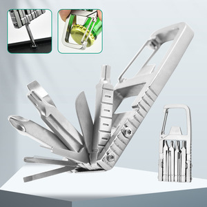 Cuchillos Plegables de Acero Inoxidable para Exteriores, Llavero Multiherramienta con Mosquetón, Abridor de Botellas, Herramienta de Reparación - Product Image 4