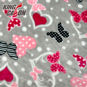 KINGCASON-tela de franela suave y cómoda para niños, tejido de poliéster con dos cepillos laterales, estampado de corazón personalizado, 100 - Product Image 6