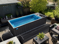 Piscine préfabriquée de type conteneur de 5,8 m en fibre de verre, épaisseur 8 mm, durable et légère, pour installation résidentielle et commerciale