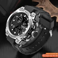 Jam Tangan Olahraga Pria SANDA 739 Tahan Air Bermerek, Layar Ganda Digital Quartz untuk Pria Montre Relojes De Luxe Uhr