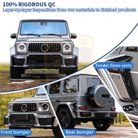 Pour Mercedes-Benz Classe G G Wagon W464 Amélioration W465 Kit Carrosserie Style Bra-B Calandres Avant et Pare-chocs Arrière Assemblés Pièces de Carrosserie G500