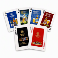 Cartes à Jouer Personnalisées Premium avec Illustration de Bière - Écologiques, Durables, Coins Arrondis, Boîte en Papier Kraft Finition Lin 310GSM pour la Famille