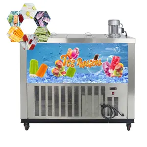 Ticari Popsicle dondurma makinesi otomatik 4 kalıpları dondurma makinesi yüksek kapasiteli Popsicle dondurucu kabine