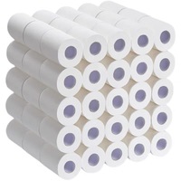Papier toilette de haute qualité en pâte de bois vierge écologique, jetable aux toilettes - Rouleau de papier commercial blanc pour hôtels avec mandrin