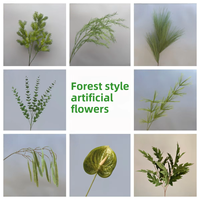 Feuillage artificiel style forêt, feuilles d'eucalyptus et d'asperge pour la décoration de mariage et de la maison
