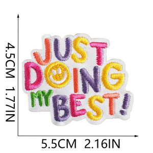 Toppe Ricamate Artigianali Termoadesive in Tessuto Twill con Poliestere per Personalizzare Cappelli - <span class=keywords><strong>Buona</strong></span> <span class=keywords><strong>Giornata</strong></span> - Product Image 5