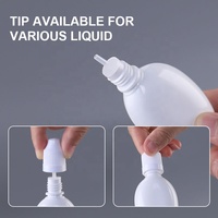 Flacon compte-gouttes rond transparent vide en plastique, design compressible