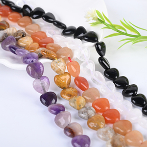 Vente en gros à bas prix de mini-perles en forme de cœur en cristal de quartz rose pour la fabrication de bijoux - Product Image 3