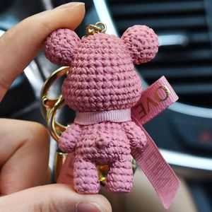 Fashion Cartoon Cute Bow Teddy Bear Doll <b>Key</b> <b>Chains</b> Resin Kawaii Bear Car Keychain Bag Backpack Charms Decoration Pendant Gift - Product Image 3