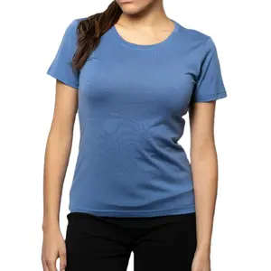 Camiseta informal para mujer, Top corto transpirable, de algodón, venta al por mayor