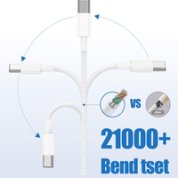 Câble USB-C vers USB-C en cuivre pur 5A, charge rapide PD 60W, 1M, pour iPhone 17 Pro Max et ordinateur (vente en gros)