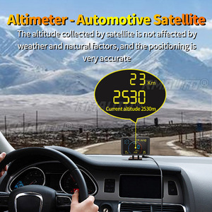 DC5-24V เครื่องวัดความเร็ว GPS สำหรับรถยนต์แบบมัลติฟังก์ชั่น HUD จอแสดงผลบนกระจกหน้ารถ พร้อมเข็มทิศ วัดความสูง อุณหภูมิ ความชื้น - Product Image 3