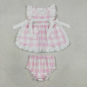 Conjunto de 2 Piezas con Estampado Floral para Bebé Niña, con Lazo Rosa, Ropa de Boutique, Ropa de Verano para Bebés - Product Image 4