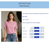 180g IJs Porseleinen Katoenen T-Shirt Heren 95% Katoen 5% Spandex Plus Size S-5XL Blank Custom Logo Ademend Korte Mouw Tee