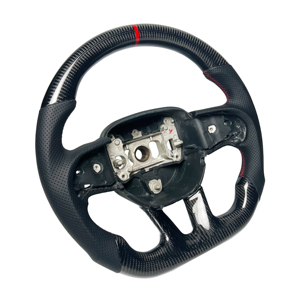 Volant sport en cuir brodé en fibre de carbone, directement de l'usine, pour <span class=keywords><strong>Dodge</strong></span> Charger Challenger <span class=keywords><strong>SRT</strong></span> 2019 <span class=keywords><strong>2020</strong></span> 2021 2022 2023 - Product Image 2