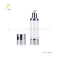 Botellas con Bomba Airless con Tapa de Aluminio, Cuerpo Transparente AS e Interior de PP para Cuidado de la Piel