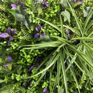 1m x 1m Anthurium Andraeanum Linden felci UV protette PE artificiale verde edera pannello della pianta parete - Product Image 2