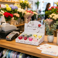 Coffret de Décoration Florale Éternelle : Roses Multicolores et Styles Variés, Fleurs Éternelles en Verre, Mini-Florales Idéales pour Boutiques de Cadeaux, Supermarchés et Vente au Détail
