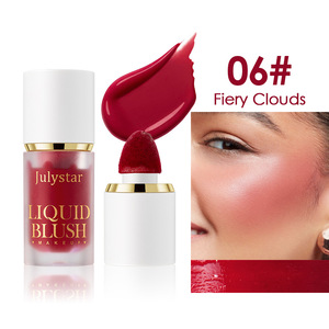 Peachy Pink Lip Cheek Dual-use Long Lasting Liquid <b>Blush</b> Durable Color Enhancing Matte Brush - Product Image 5
