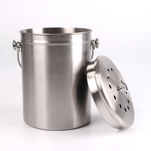 1.0 Gallon Stainless Steel Trash Can Worm Compost Bin With Deodorization Lid filter compost bin Kitchen