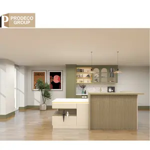 Prodeco Custom Solid Wood High Gloss Luxury Modern Green Manufacturers Modular Cupboard Pantry Kitchen Cabinets