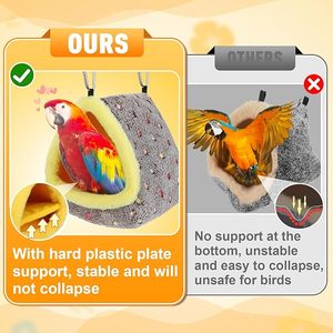 Nido Grande y Cálido para Aves de Jaula con Placa de Soporte, <span class=keywords><strong>Hamaca</strong></span> Colgante, Regalo para Loros, Papagaios Grises Africanos y Amazonas - Product Image 4