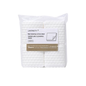 200 tampons jetables en coton pour ongles, lingettes nettoyantes sans peluches pour le retrait du gel, fournitures de manucure en gros pour salons - Product Image 1