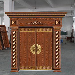 TECHTOP <span class=keywords><strong>Porte</strong></span> principale de sécurité inspirée de la dynastie Ming <span class=keywords><strong>Porte</strong></span> d'entrée extérieure en métal couleur bronze pour villa de style asiatique - Product Image 1
