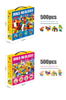 Juego de Bloques de Construcción de 500/1000 Piezas, Bloques de Plástico ABS para Construir, Bloques de Ensamblaje, Juguetes Educativos Tempranos, Juguetes Creativos de Bricolaje