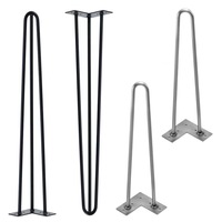 Pieds de table en acier pour restaurant, banc, café, mobilier de salle à manger, pieds en forme d'épingle à cheveux, de 4 à 40 pouces, vente en gros à prix réduit