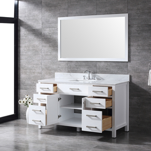 Vasque de salle de bain moderne haut de gamme de 60 pouces, éco-responsable, avec lavabo en céramique, résistant à l'eau, idéale pour les hôtels et les entrepôts - Product Image 4