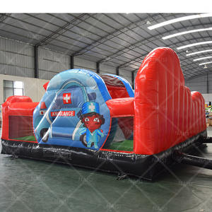 Firehouse Dry Combo Bounce House Slide Obstáculo Camión de bomberos Salto Castillo hinchable Camión de bomberos Moonwalk Estación de bomberos Moon Jump - Product Image 5